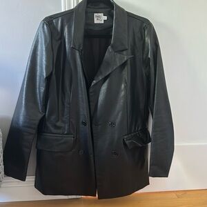 Black leather blazer